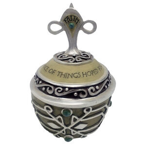 VTG Spiritual Harvest Faith Prayer Box w Lid & Card. Box marked Hebrews 11:1
